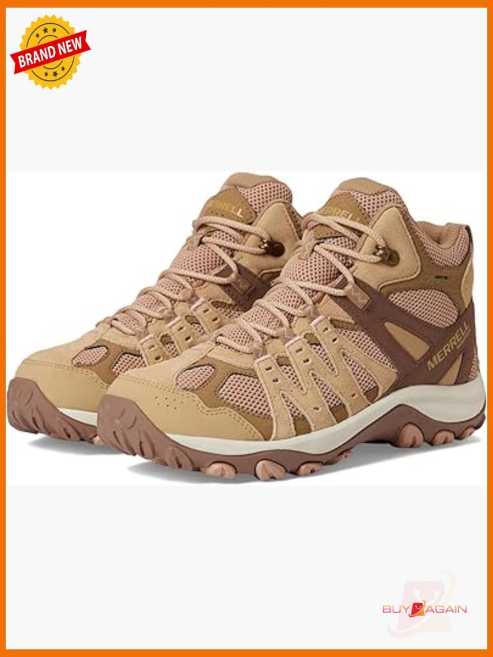 Waterproof Hiking Boots Lace-Up Mid Calf Cushioned Ankle